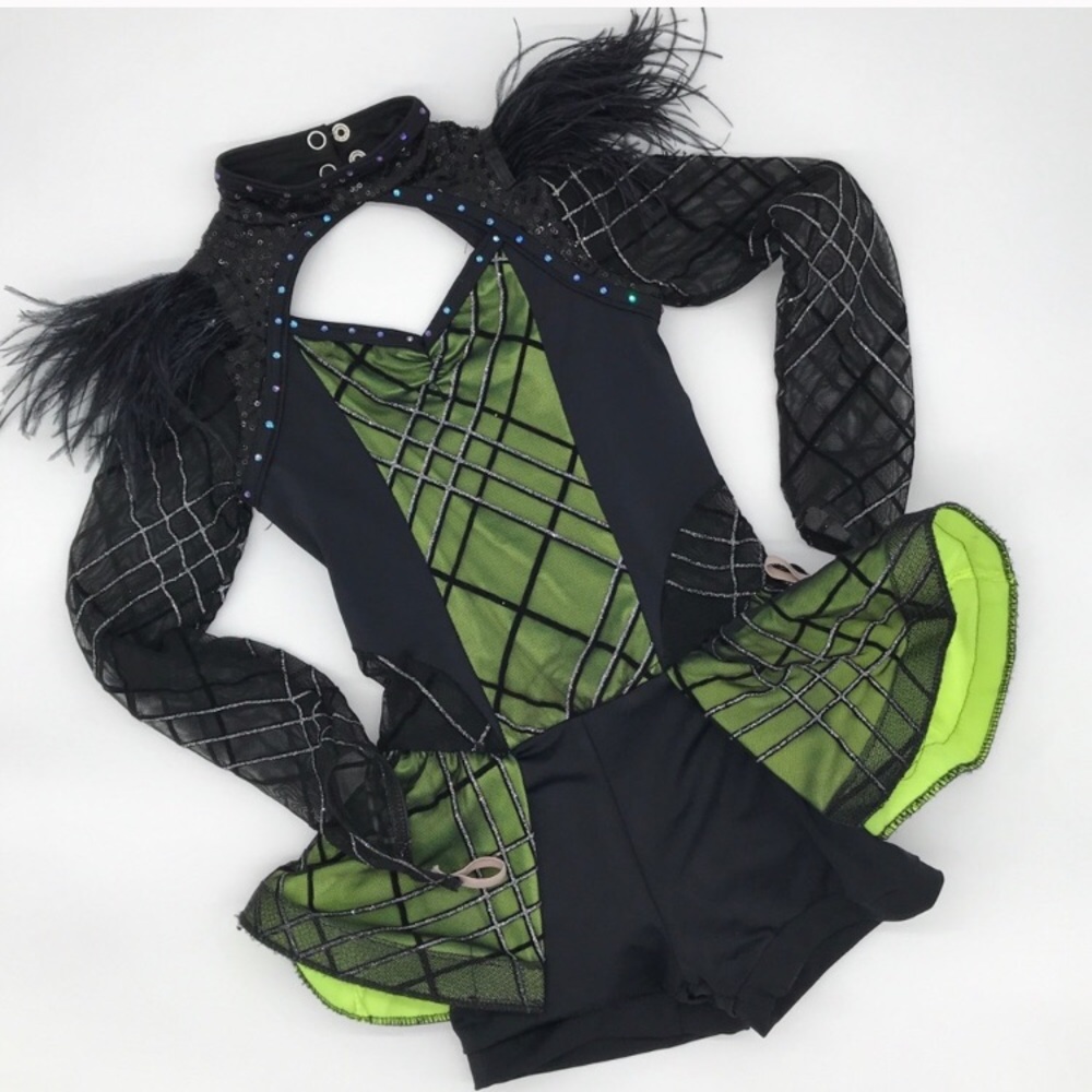 Weissman Green Black Jazz Dance Costume MC
